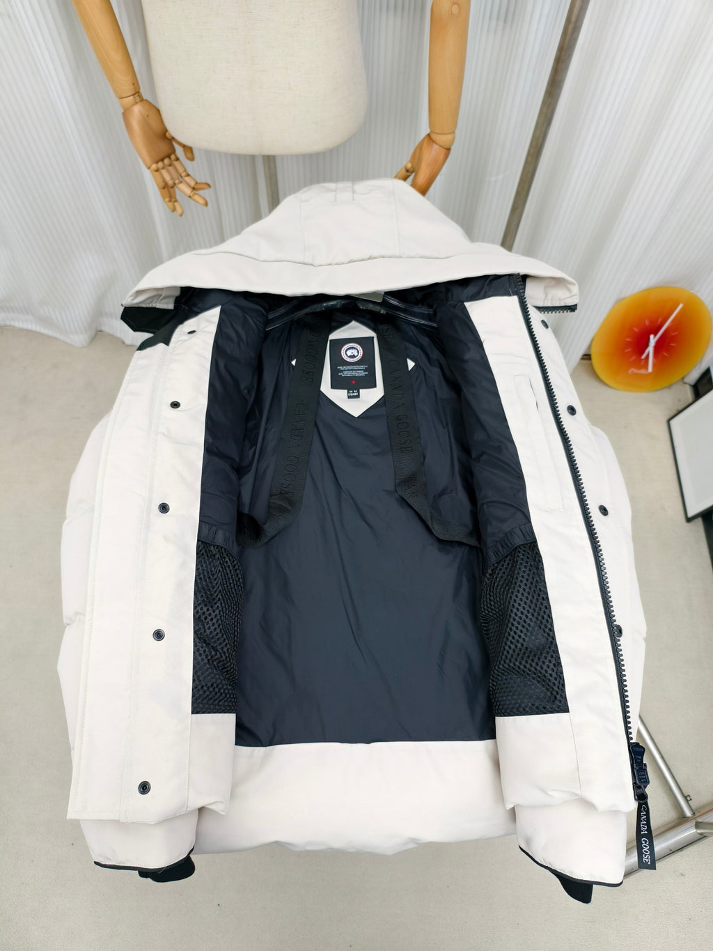 Canada Goose Off-White Quilted Hooded Puffer Jacket