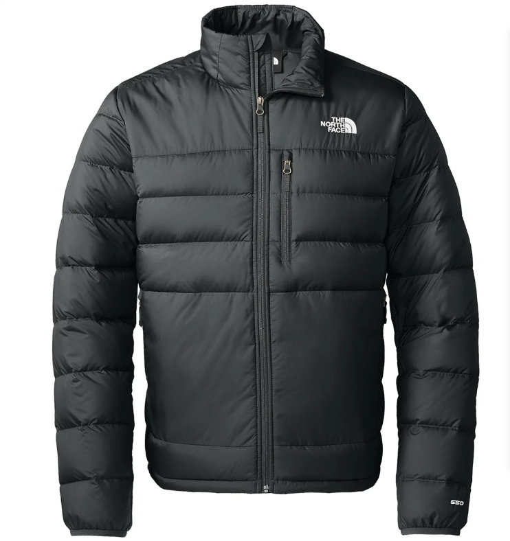 The North Face Black Zip Chest Pocket Stand Collar Puffer Jacket