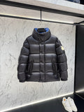 Moncler Black High Collar Blue Lining Puffer Jacket