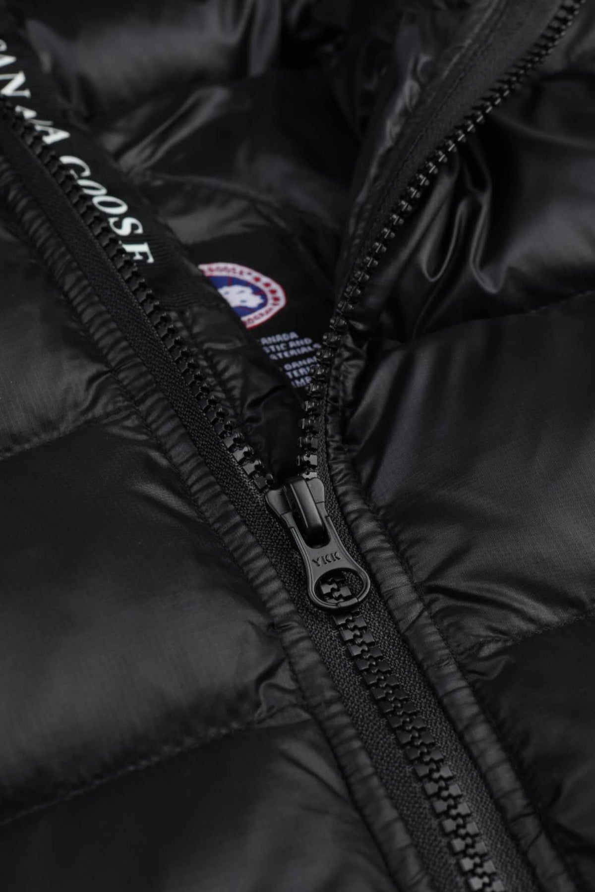 Canada Goose Black Silver Stripe Hooded Puffer Jacket