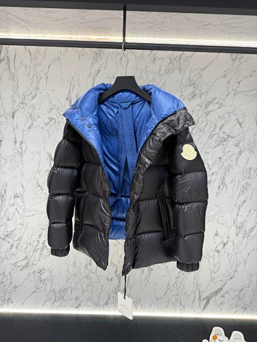 Moncler Black High Collar Blue Lining Puffer Jacket