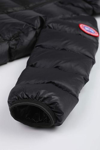 Canada Goose Black Silver Stripe Hooded Puffer Jacket