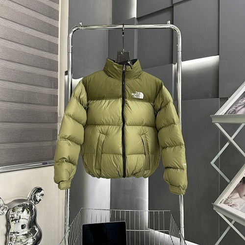 The North Face Light Olive and Dark Olive Colorblock Puffer Jacket