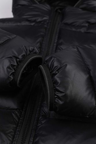 Canada Goose Black Silver Stripe Hooded Puffer Jacket