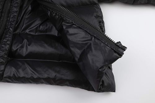 Canada Goose Black Silver Stripe Hooded Puffer Jacket