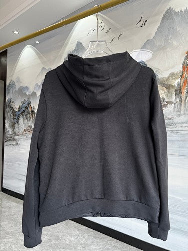 Moncler Black and White Logo Stripe Hybrid Hooded Jacket