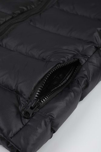 Canada Goose Black Silver Stripe Hooded Puffer Jacket
