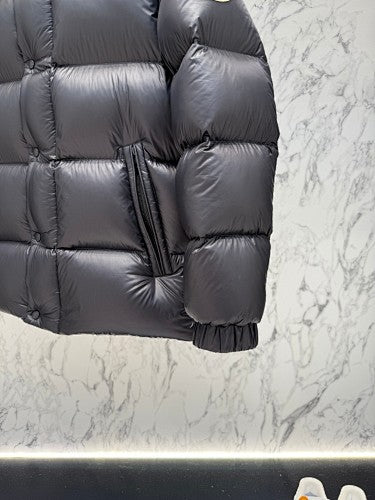 Moncler Black High Collar Blue Lining Puffer Jacket