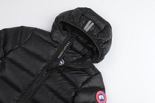 Canada Goose Black Silver Stripe Hooded Puffer Jacket