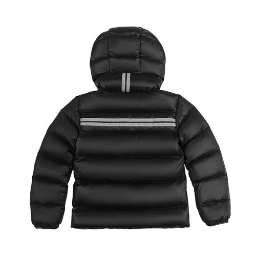 Canada Goose Black Silver Stripe Hooded Puffer Jacket