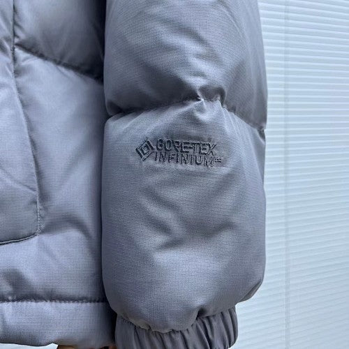 The North Face Slate Gray Tonal Logo Hooded Puffer Jacket
