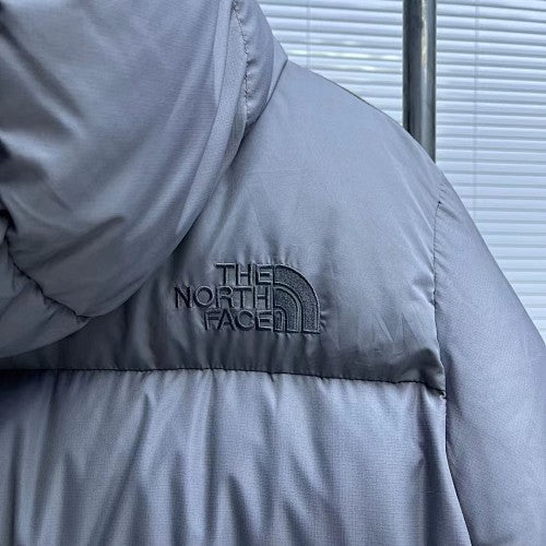 The North Face Slate Gray Tonal Logo Hooded Puffer Jacket