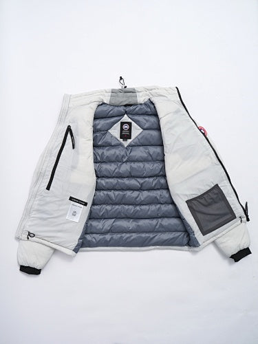 Canada Goose White Stand Collar Zip Chest Pocket Jacket