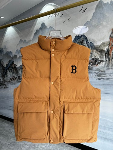 MLB Boston Red Sox Mustard Yellow Logo Puffer Vest