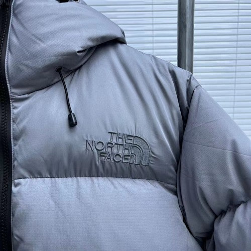 The North Face Slate Gray Tonal Logo Hooded Puffer Jacket