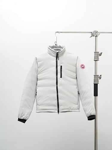 Canada Goose White Stand Collar Zip Chest Pocket Jacket