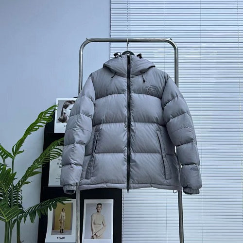 The North Face Slate Gray Tonal Logo Hooded Puffer Jacket