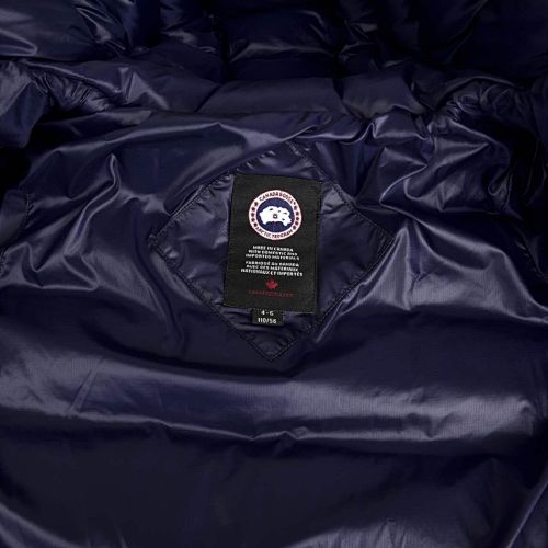Canada Goose Navy Blue Silver Stripe Hooded Puffer Jacket