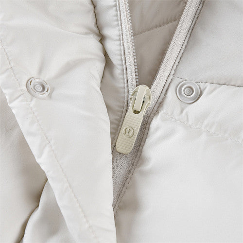Lululemon Off-White Tonal Logo Hooded Puffer Jacket
