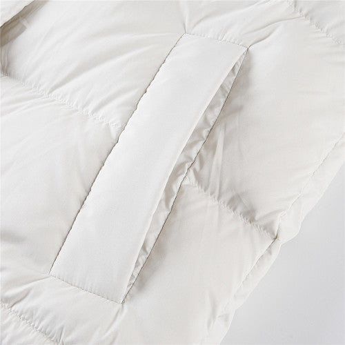 Lululemon Off-White Tonal Logo Hooded Puffer Jacket