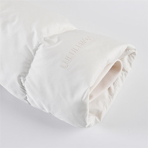 Lululemon Off-White Tonal Logo Hooded Puffer Jacket