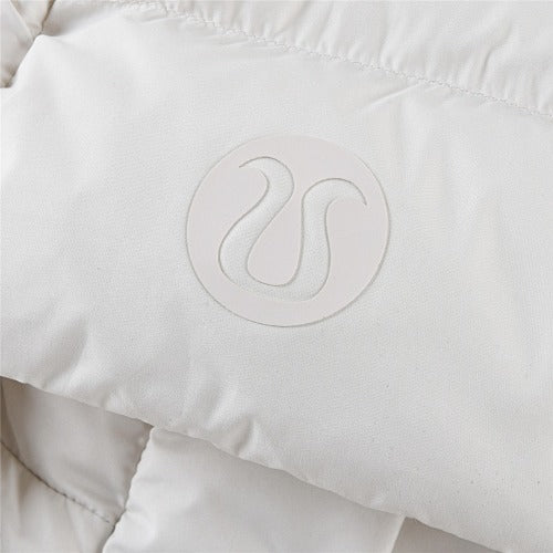 Lululemon Off-White Tonal Logo Hooded Puffer Jacket