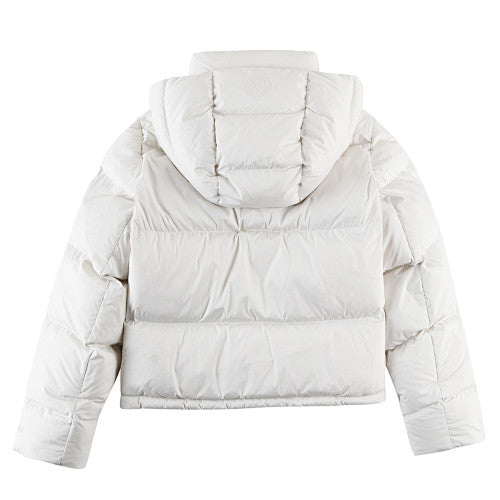 Lululemon Off-White Tonal Logo Hooded Puffer Jacket