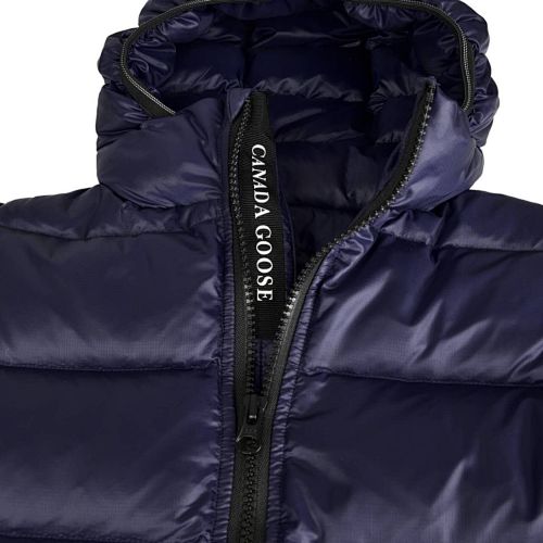 Canada Goose Navy Blue Silver Stripe Hooded Puffer Jacket