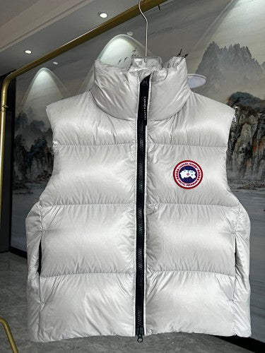 Canada Goose Silver Gray Glossy Quilted Puffer Vest