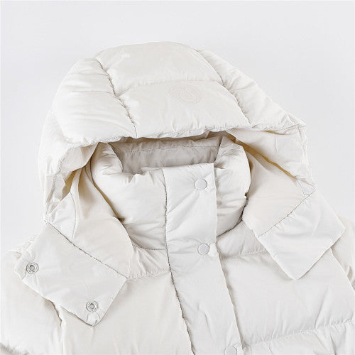 Lululemon Off-White Tonal Logo Hooded Puffer Jacket