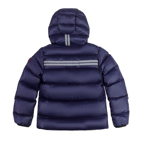 Canada Goose Navy Blue Silver Stripe Hooded Puffer Jacket
