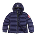 Canada Goose Navy Blue Silver Stripe Hooded Puffer Jacket