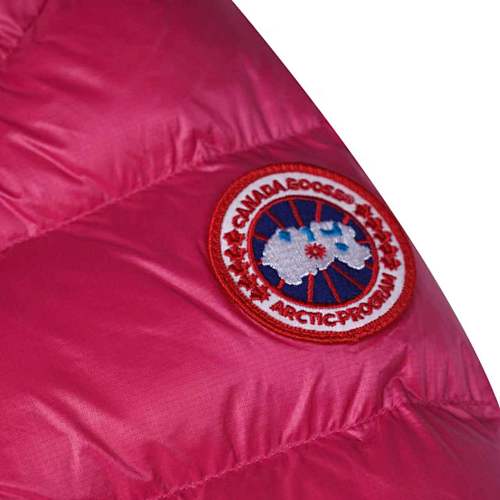 Canada Goose Fuchsia Pink Silver Stripe Hooded Puffer Jacket