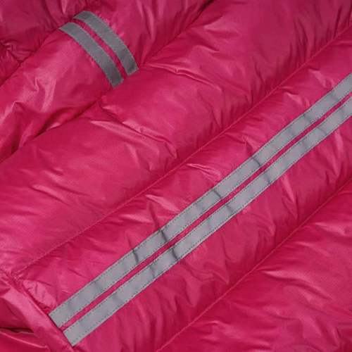 Canada Goose Fuchsia Pink Silver Stripe Hooded Puffer Jacket