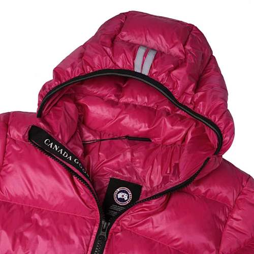 Canada Goose Fuchsia Pink Silver Stripe Hooded Puffer Jacket