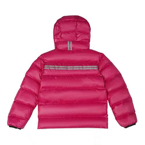 Canada Goose Fuchsia Pink Silver Stripe Hooded Puffer Jacket