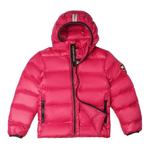 Canada Goose Fuchsia Pink Silver Stripe Hooded Puffer Jacket