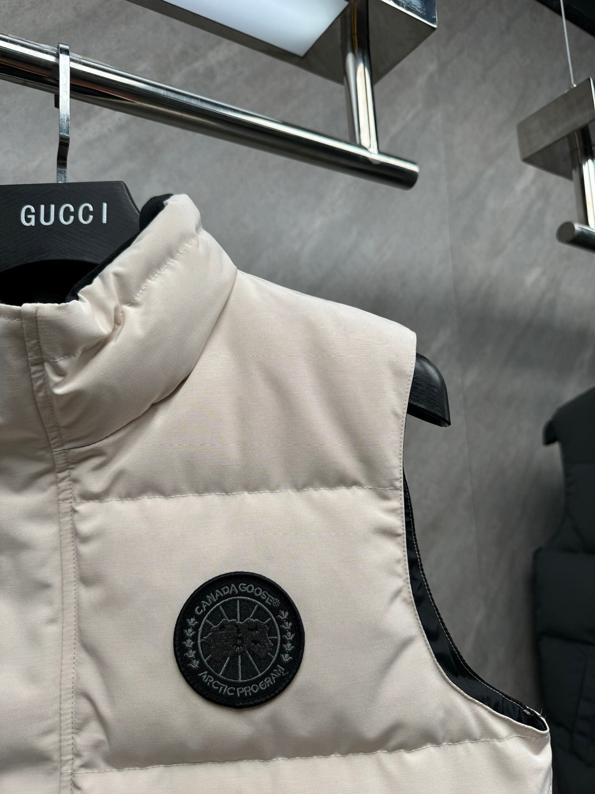 Canada Goose Off-White Matte Quilted Puffer Vest