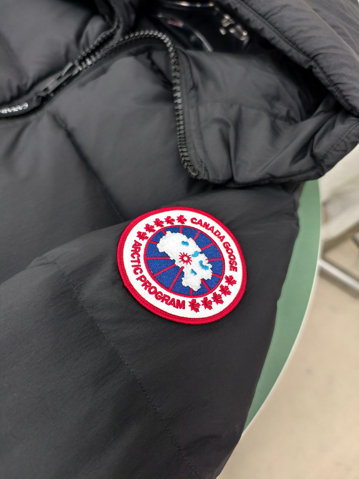 Canada Goose Black Matte Hooded Puffer Jacket
