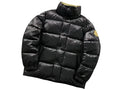 Moncler Black Olive Logo Stand Collar Puffer Jacket