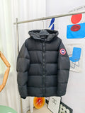 Canada Goose Black Matte Hooded Puffer Jacket