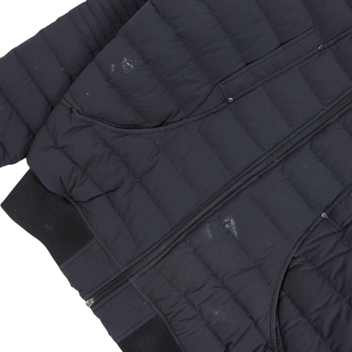 Moose Knuckles Black Mixed Quilt Zip-Up Bomber Jacket