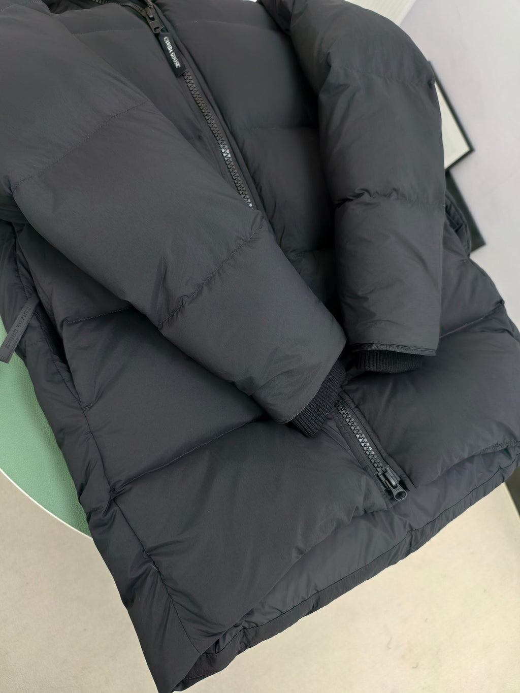 Canada Goose Black Matte Hooded Puffer Jacket