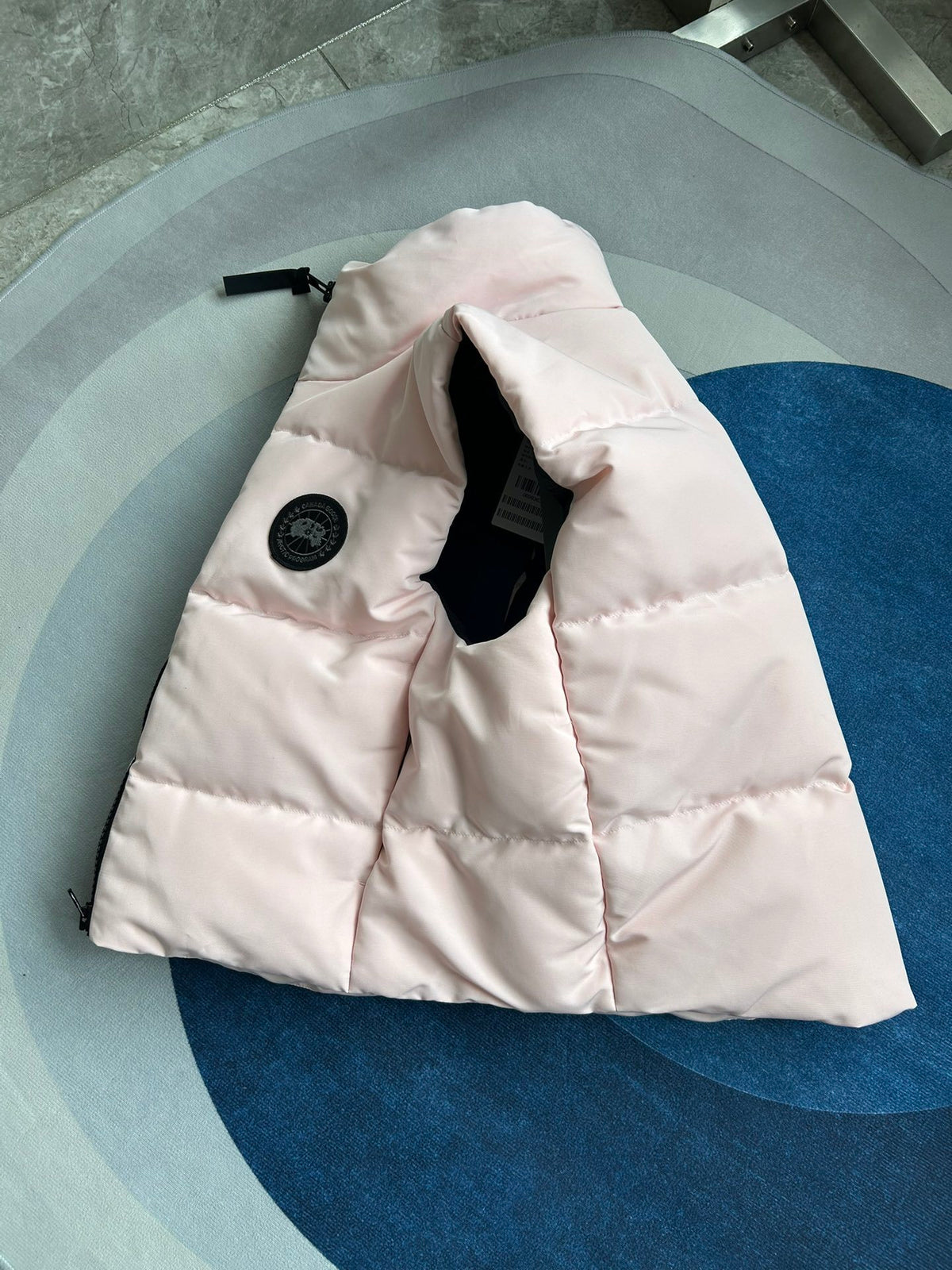 Canada Goose Pale Pink Black Logo Quilted Puffer Vest
