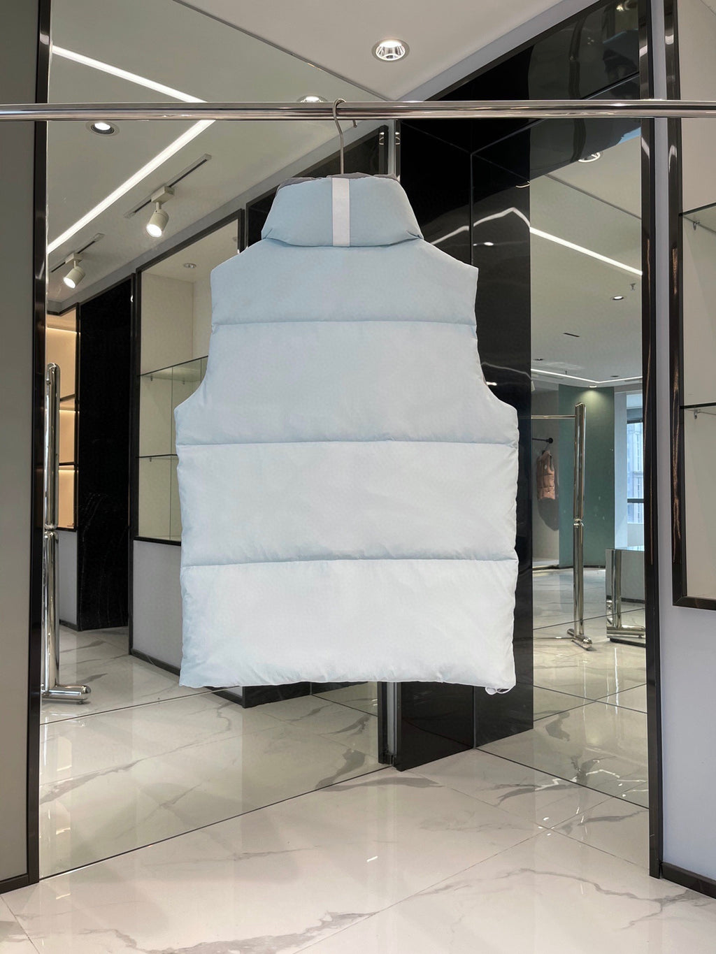 Canada Goose Ice Blue White Logo Quilted Puffer Vest