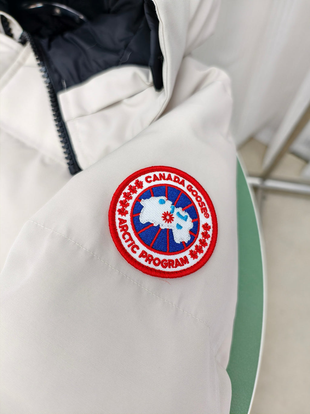 Canada Goose Off-White Quilted Hooded Puffer Jacket