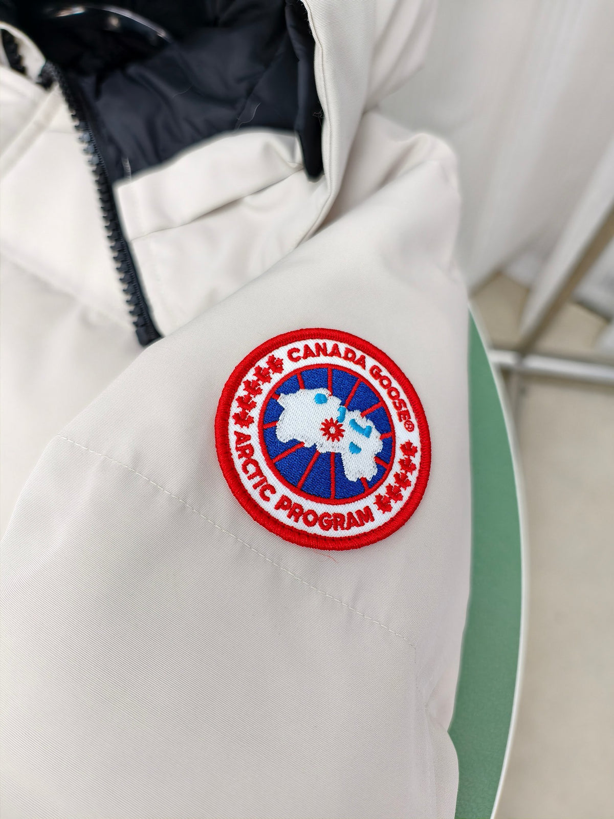 Canada Goose Off-White Quilted Hooded Puffer Jacket