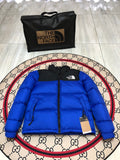 The North Face Royal Blue and Black Colorblock Puffer Jacket