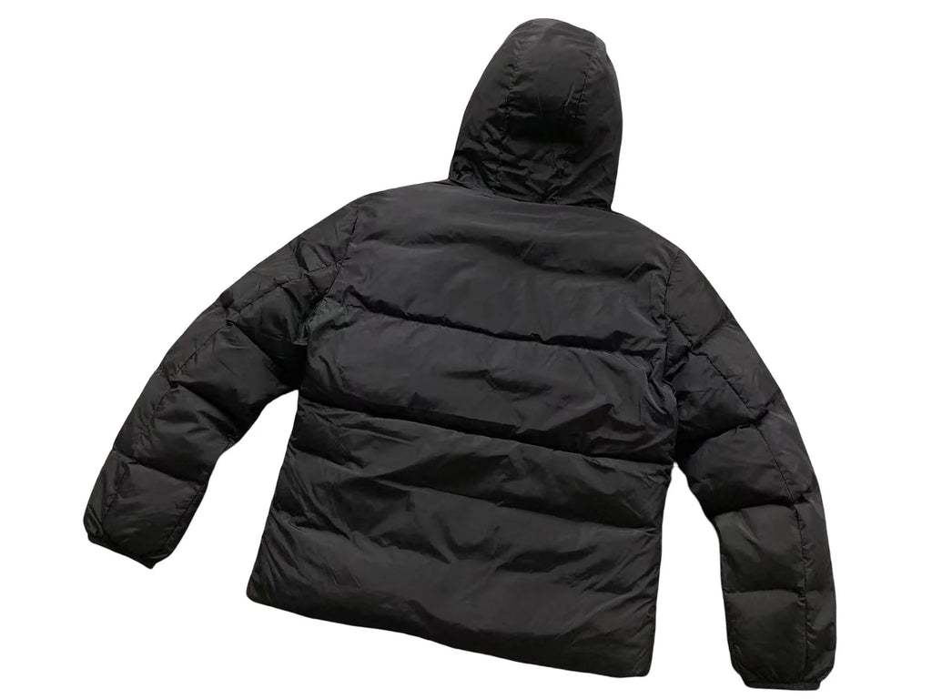 Moncler Black Logo Trim Hooded Quilted Puffer Jacket