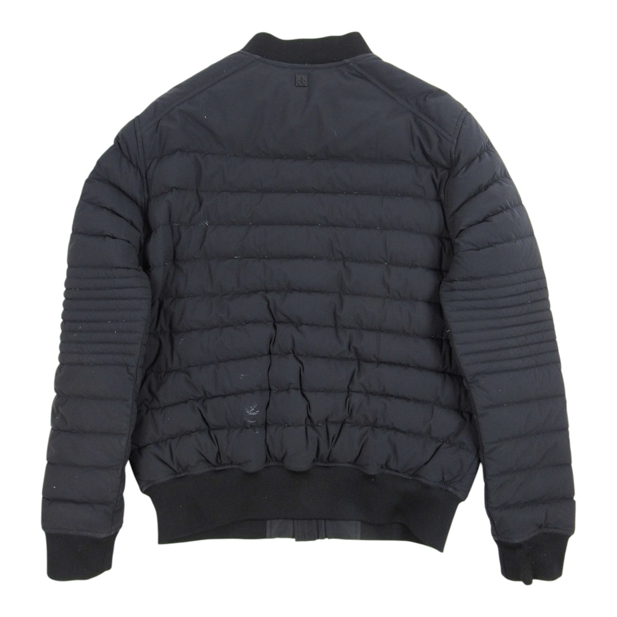 Moose Knuckles Black Mixed Quilt Zip-Up Bomber Jacket